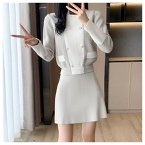 미미앤느 단추 포인트 니트 투피스 세트