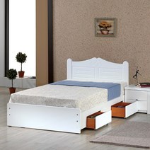 왕관 수납 SS 슈퍼싱글 침대, 화이트