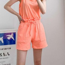 튤립형광 반바지)네온칼라 츄리닝반바지 형광색반바지 허리밴딩바지 형광색 형광펜 형광네온 오렌지 주황