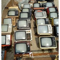 옛날tv 오래된 흑백 컬러 재생가능 골동품 가전 제품, (오렌지) - 옛날 TV