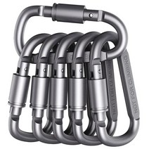 25KN 전문 등산 Carabiner D 모양 항공 알루미늄 안전 잠금 야외 장비 도구, CHINA, 6 pcs grey