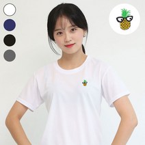 멋지군 쿨론 기능성 파인애플 자수 반팔 쿨 티셔츠