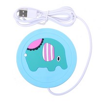 구동기 USB 전원 Suply 차 커피 컵 낯 짝 따뜻하게 난방 매트 패드 받침 사무실 전기 온난화 제품, [02] blue Elephant