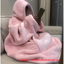 입는 담요 극세사 두꺼운 털담요 집순이 후드담요 원피스 이불옷 밍크 가운, 프리사이즈 + E