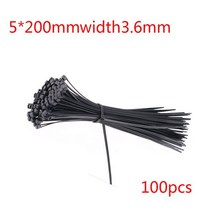견고한 100 개 5X150/200/250mm 흰색/검정색 우유 케이블 와이어 지퍼 타이 자동 잠금 나일론 너비 3.6mm, 한개옵션1, 05 BL 200mm