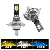 2Pcs 3030 H4 H7 LED 자동차 안개등 H11 H8 H9 H16JP H3 전조등 전구 9005 운전 램프 6000K 12V 24V, 04 H9, 03 3000 천개 황금