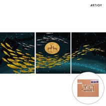 아트조이 DIY 명화 그리기 3단세트 40 x 50 cm, 황금잉어 은하수