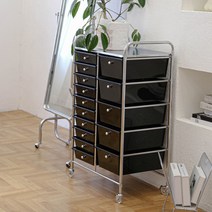 미용실약장 파마롯드보관 서랍형 이동식트롤리 서랍장, 바퀴가 달린 검정색 15 서랍1개의 이야기