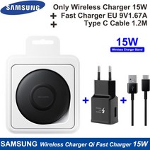 오리지널 삼성 호환 S10 고속 무선 충전기 EU/US 어댑터 갤럭시 S8 플러스 아이폰 11 프로, 03 EU 충전r Set
