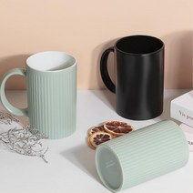 무광 롱 홈 무늬 신혼 그릇 홈카페 감성 머그잔 티 카페머그컵 핫 라떼, 러파드머그컵 직선_레드 470ml 1P