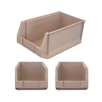 뉴플라스틱 부품상자 3호 부품박스 보관함 정리함 공구함 3개 1세트, 부품3호_브라운(3개묶음)(택배착불)