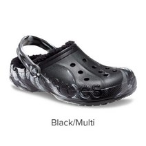 크록스 CROCS 바야 라인드 마블 털 퍼 클로그 가을 겨울 슬리퍼 샌들 블랙 멀티 546795
