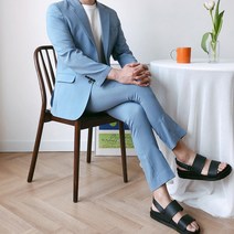 여름수트 남성용 썸머 린넨 투버튼 캐주얼 수트 긴바지 세트