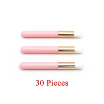30/50/100 Pieces 속눈썹 청소 브러시 로고 스티커 귀여운 대량 클렌저 래쉬 샴푸 브러쉬 메이크업 도구, [06] 핑크Eye100
