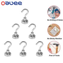 Oauee 강력한 마그네틱 후크 벽걸이 걸이 후크 헤비 마그넷 후크 주방 옷장 가정용 스토리지 도구, 10pcs