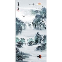 풍경화 산수화 보석십자수 전체수 DIY키트 21061922, 45*70cm