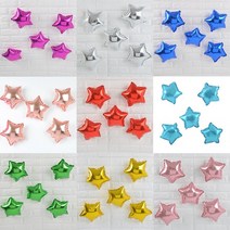 25cm 은박 별풍선 5개입 생일파티 데코소품 어린이집 환갑잔치 프로포즈, 메탈그린