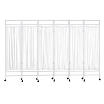 병원 클리닉 마사지샵 접이식 가림막 스크린 파티션, 화이트 이중 천 두꺼운 프레임 6개