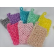 국내산 손뜨개 그물수세미 /물과 세제 절약 아크릴수세미, 연핑크