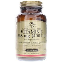 솔가 비타민 E 268MG 400 IU 100정 (베지소프트젤) Solgar Vitamin 100 VSoftgels, 1개
