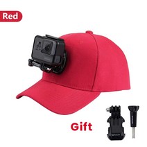 액션 카메라 퀵 릴리스 버클 마운트 DJI Osmo 액션과 호환 GoPro 조정 가능한 야구 모자 카메라 캡, [04] Red