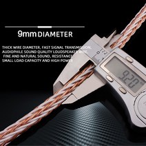 스피커케이블 스피커선 오디오케이블Hifi 스피커 케이블 8TC 7N OCC 9mm 순수 구리 하이엔드 오디오 와이어, 01 WHITE_01 2m