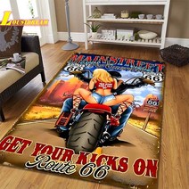 차박 세차용 접이식발판 카라반발판 레트로 바이크 오토바이 자동차 인쇄 공간 매트 카펫 러그 미끄럼 방지 도어 스텝 욕실 거실 침실 입구 홈 인테리어, [08] 160x230cm, [02] Black