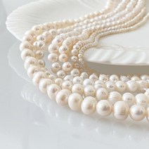 [DB4-001] 담수진주 못난이 라운드 [1줄 약35cm] 팔찌 목걸이만들기 DIY 재료