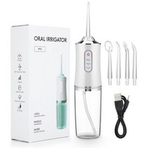 구강 청정기 치아 잇몸 세척기 세정기 물치실 음파 칫솔 휴대용 구강 irrigator water flosser 치과 워터 제트 도구 청소 치아 300ml 5 노즐 입 치실, 6886화이트