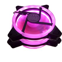 수냉쿨러 컴퓨터쿨러 cpu쿨러 컴퓨터 팬 2 개 120mm cpu LED pc 11 블레이드 4 색 또는 5 워터 쿨러 더블, 05 2pcs  purple