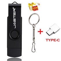뜨거운 판매 USB 2.0 플래시 드라이브 64 기가 바이트 무료 키 체인 TYPE-C 어댑터 U 스틱 32 스마트 폰 모, 02 Black_04 32GB