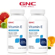 GNC 2개세트 지앤시 비타민 E 1000IU 60정 미국 정품 지앤씨, 2개