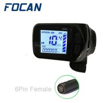 전동스쿠터 스로틀 소형전기차 24V/36V/48V/52V/60V S886 전기 자전거 LCD 디스플레이 패널 엄지 전자 스쿠터 5 핀 6 남성 방수, [10] 6Pin female
