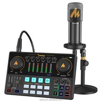 라이브커머스 유튜브 오디오 방송 장비 인터페이스 Sudotack-스튜디오 오디오 인터페이스 사운드 카드 믹, 01 Black