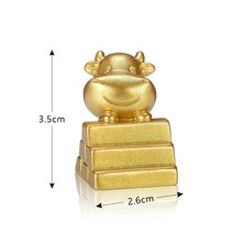 미스토토 소띠해 황금 소 동물 피규어 장식 미니어처 테라리움재료, P1126_2번 금괴 황금소 1P