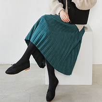 헤이올리 스웨이드 주름 스커트