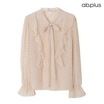 에이비플러스 ab.plus 도트 리본 블라우스