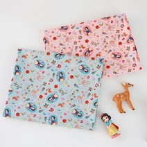 DTP코튼 면20수 원단 디즈니 백설공주 숲속친구 2종 E58, 핑크