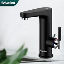 전기순간온수기 가정용 대용량 업소용 스텐 순간온수기 Briwellna-전기 온수기 220V 흐르는 히터 주방 수도꼭지 2 인 1 탭 탱크 없는 물 난방 믹서 전기 가이저, [01] EU, Basin Tap Black