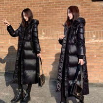 캐주얼 데일리 슬림핏 블랙 덕다운 롱패딩 빅사이즈