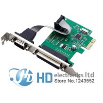 RS232 직렬 포트 COM 및 DB25 프린터 병렬 LPTPCIE PCI Express 카드 어댑터 변환기 WCH382 칩, 0 기타