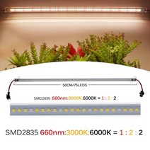 식물등 스탠드 220v led 식물에 대 한 빛을 성장 sunlike 전체 스펙트럼 phyto 램프 75leds 실내 식물 성장 램프 꽃에 대 한 led 바 성장 텐트, 햇빛, 6pcs 세트