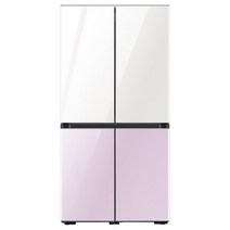 삼성전자 비스포크 4도어 냉장고 RF85T901378 871L 방문설치, 화이트 + 핑크