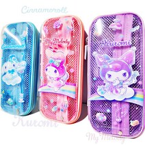 산리오 필통 투명 메쉬 3D 필통 시나모롤 쿠로미 마이멜로디, 산리오 투명 3D 시나모롤 필통