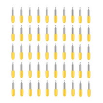 페이퍼커터 재단기 라운더 책절단기 커팅기 커터 Roland cricut 플로터 용 50pcs 교체 블레이드 304560도 나이프 블레이드 비닐 오프셋 나이프 블레이드, 노란색