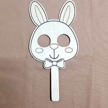 만들기대장 (만들기재료)나무손잡이가면-토끼 10개묶음 (나무공예/나무손잡이/어린이집만들기/유치원만들기/만들기수업/만들기재료/방과후만들기/만들기 추천)