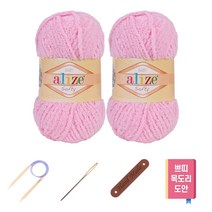 마마니트 소프티베이비실 2볼 쁘띠목도리 diy세트, 185 핑크 2볼+부자재