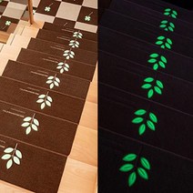 야광 안전계단매트 미끄럼방지 논슬립패드 55cm, 야광 계단매트-야광 클로버 그린 1장