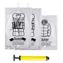 모두와샵 겨울 롱 패딩 옷 의류 압축팩, 대형L 67x110cm 5매 + 압축기