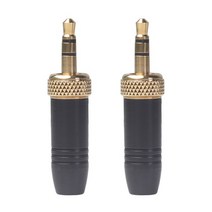 고속충전어댑터케이블 usb케이블 호환 구리 니켈 도금 하우징 3.5mm 라펠 마이크 케이블 소니 무선 송신기용 스레드 포함, [01] 2Pcs-Black